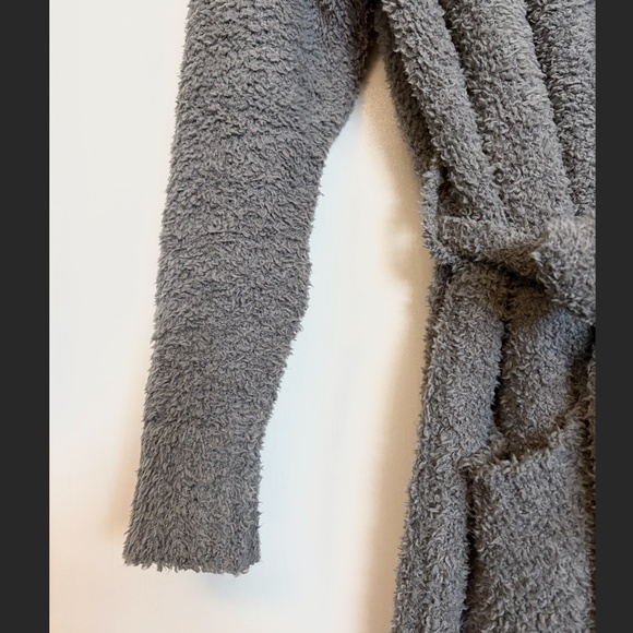Skims knit fuzzy grey long robe size s/m (unisex) - Picture 4 of 12
